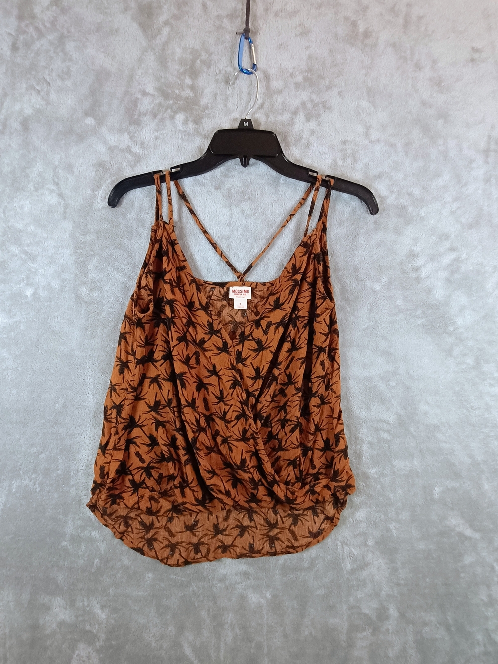 Mossimo Supply Co. Rust Brown Printed Strappy Tank Top Size Small
